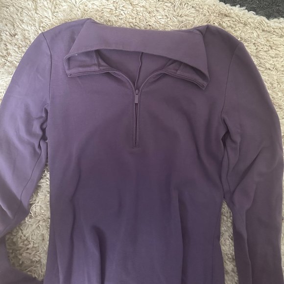 Sunday Best Half-Zip Long Sleeve Mockneck Midi Dress - Picture 4 of 6